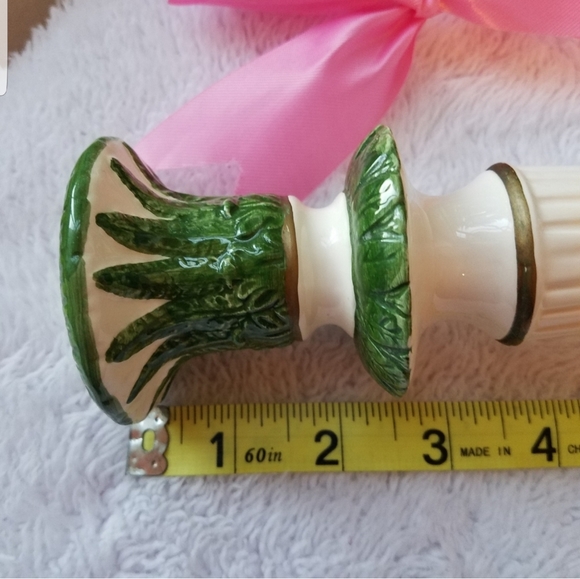 Candle holders porcelain home decor green & white - Picture 6 of 8